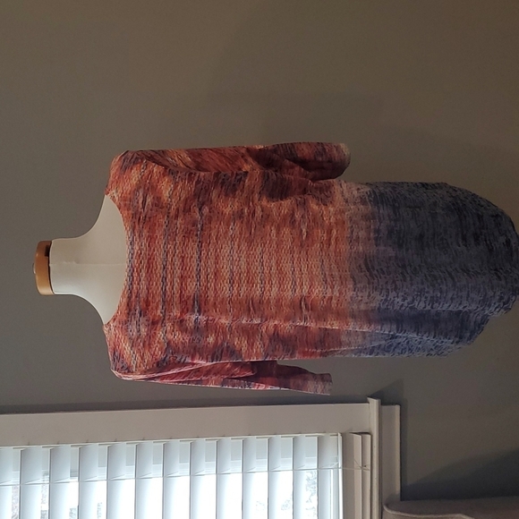 Colorful Blue and Orange/Red Patterned Tunic - Picture 2 of 3